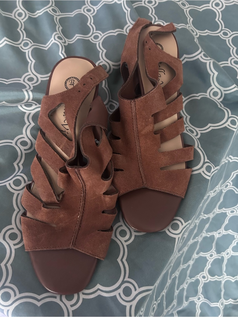 Bella Vita Brown Genuine Leather Suede Cutout Gladiator Sandals